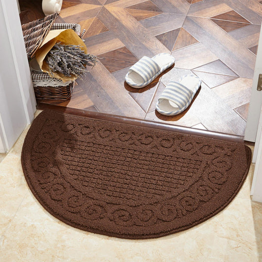 Kitchen Rugs Non Slip,Half Moon Rug,Half Circle Rug,Kitchen Rugs for Floor,Non Slip Washable Kitchen Mats,Absorbent Standing Rug,Soft Throw Rug,Easy To Clean Half Circle Carpet(Coffee 25*16in)