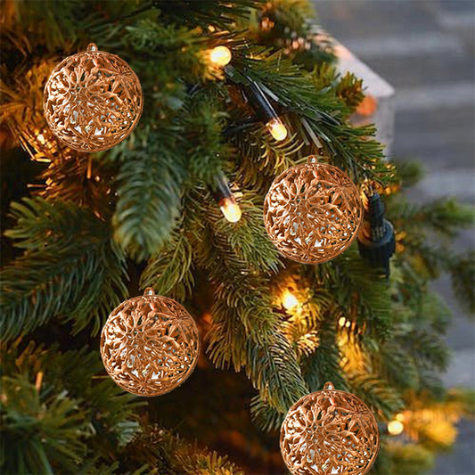 Christmas Tree Decorations,Christmas Decor,Christmas Boxed Gold Hollowed Out Christmas Balls Christmas Tree Decorations Hanging Holiday Ornaments