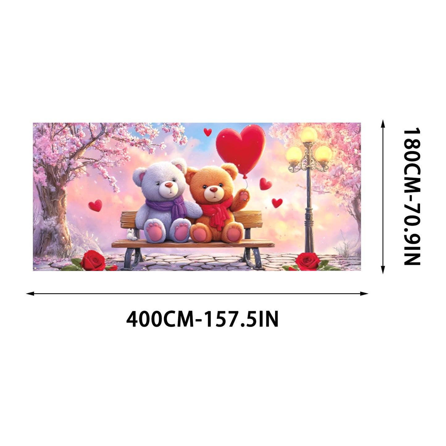 Valentines Garage Banner Garage Door - Romantic Heart-shaped Background Garage Decorative Hanging Suitable For Party Decorations