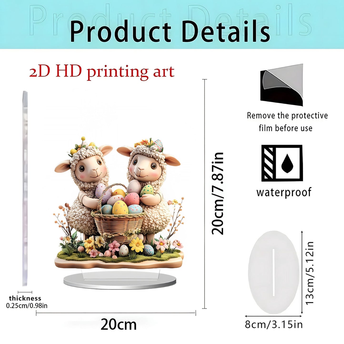 Easter Decor Easter Visual 2D Table Decoration For Home Living Room And Bedroom Festival Tabletop Ornaments