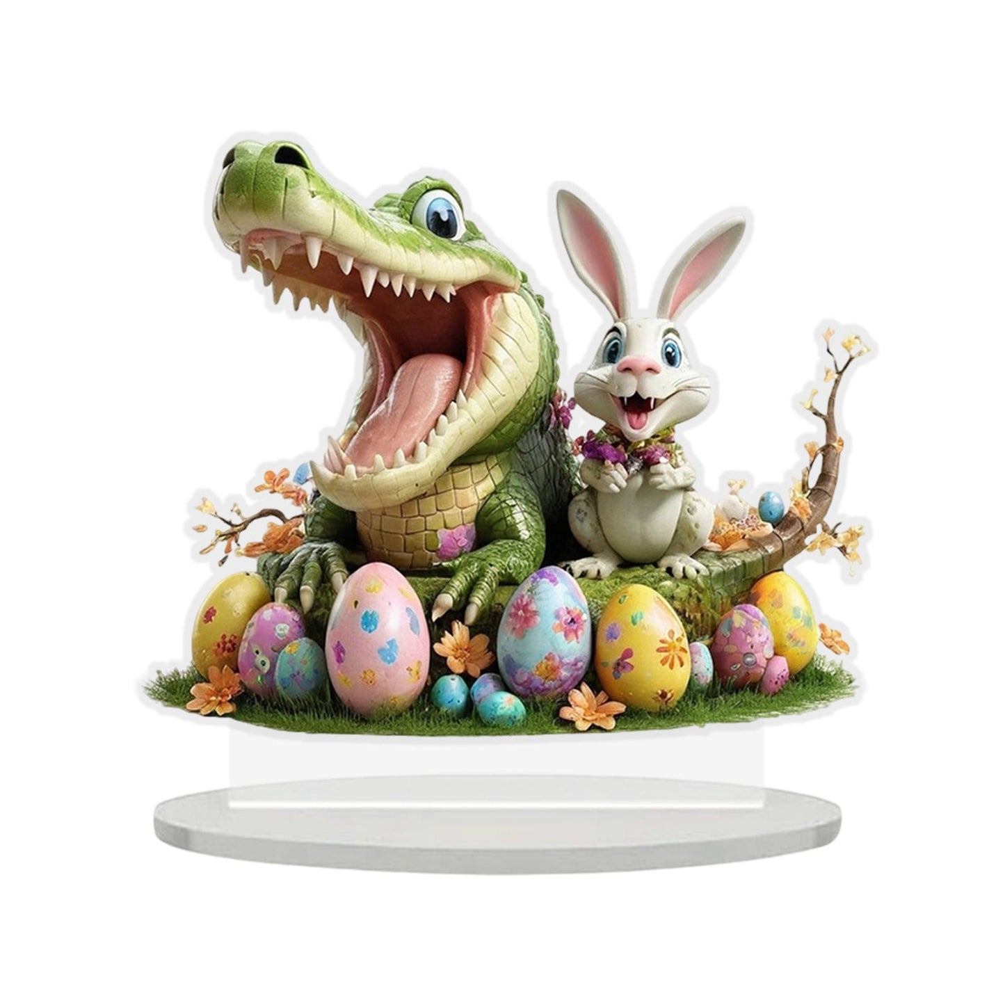 Easter Tree Decorations Easter Bunny Eggs Acrylic Desktop Decoration Holiday Decoration Hollow Out Ornament
