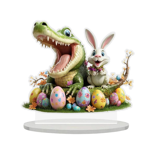 Easter Tree Decorations Easter Bunny Eggs Acrylic Desktop Decoration Holiday Decoration Hollow Out Ornament