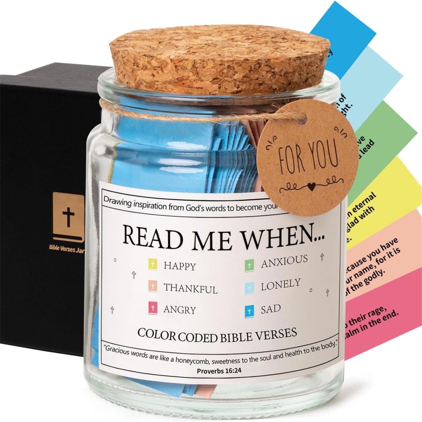 Bible Verses In A Jar,Read Me When Bible Verses Jar,Bible Verse Jar,Read Me When Bible Verses Jar for Daily Encouragement,Christian Gifts for Women,Christmas Gifts for Women(1pc)