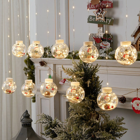 Christmas Decorations Indoor,Christmas Ornaments Set,LED Christmas Star Light Christmas Decorations LED Curtain String Lights Christmas Christmas Tree For Home Year's Gifts(B 10pcs/Set)