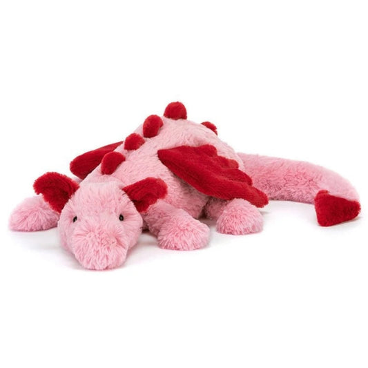 Heart Dragon, 20 inches, Large Pink and Red Plush Toy