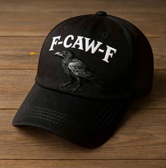 Crow Hat, Small Raven Embroidered Low Profile Soft Cotton Baseball Cap, Statement Embroidered Baseball Cap with Gothic & Nature-Inspired Design, Adjustable Cotton Cap