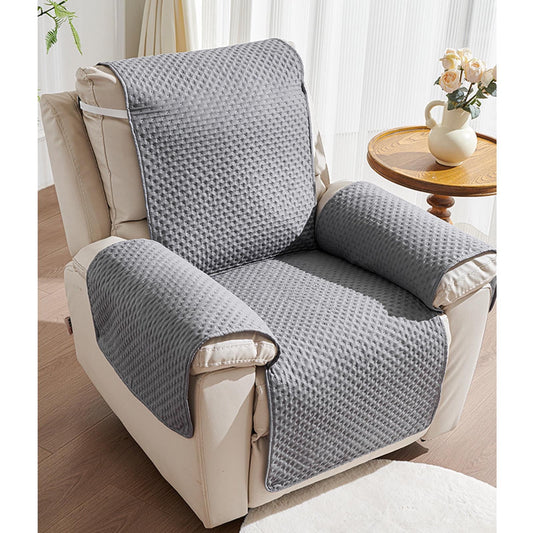 Recliner Chair Covers,Waterproof Recliner Chair Cover,Non Slip Covers for Recliner Chair,Recliner Sofa Towel -dirty Pet Sofa Cushion Solid Color Rocking(Gray 77*22in)