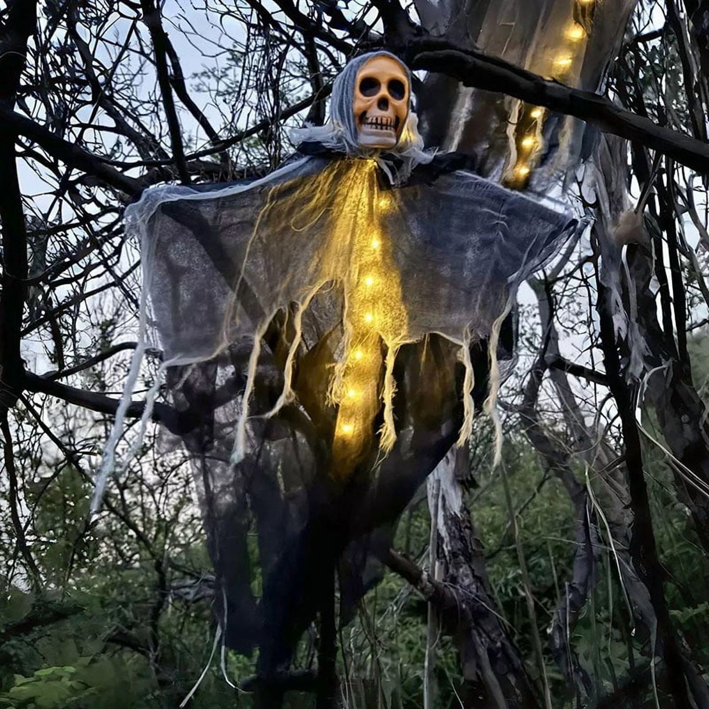 Halloween Hanging Ghost Halloween Decorations£¬Scary Skeleton Ghost with Led Lights for Hanging Yard Decorations Outdoor, Indoor,