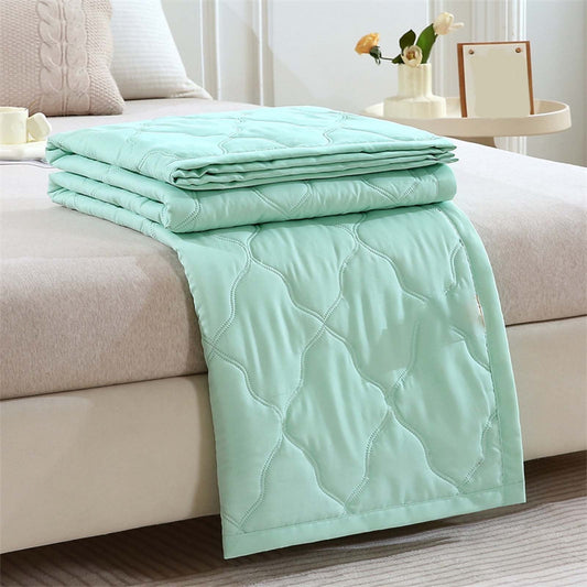 Cotton Comforter,Lightweight Comforter Queen, under $10 Lightweight Queen Comforter,Quilted Comforters Queen Size for All Season Soft Cozy Quilt Blanket Bedding(Mint Green 60*40in)