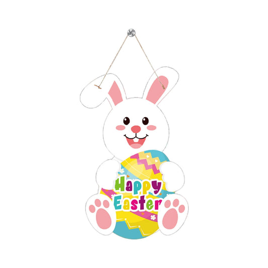 Easter Decor Easter Bunny Decoration Hanging Easter Egg Wooden Hanging Decoration Holiday Party Wall Decoration Pendant