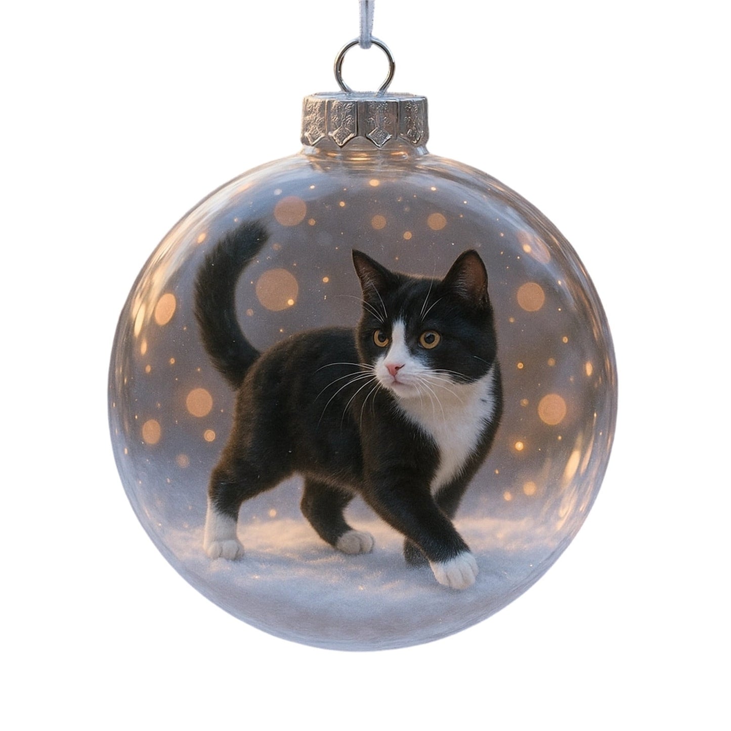 Cat Snow Globe,Glass Ball Christmas Ornaments,Cute Cats Christmas Ornaments Collection,Vivid 3d Animal Decoration,Each With Unique Winter Charm And Story ¨CHoliday Decor And Cats Lovers(H)