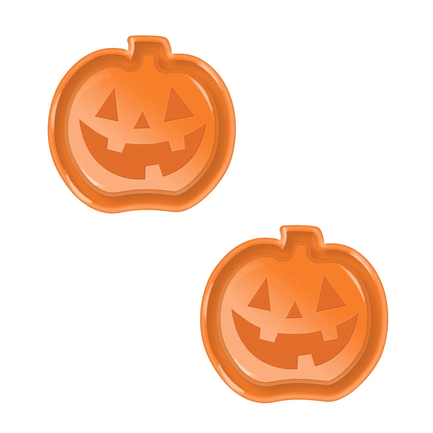 Halloween Plates,Halloween Ghost Plate,Reusable Halloween Plate for Everything from Desserts, Salads, Snacks, Candy, Appetizers and More,Halloween Party Decorations(Pumpkin 2pcs 6in)