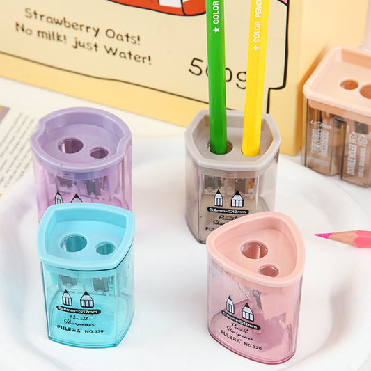 Pencil Sharpener,Pencil Sharpeners Manual,Colored Pencil Sharpener Manual for Pencils and Crayon,Dual Holes Compact Colored Handheld Pencil Sharpener(2pcs Random 2in)from ANMUYUM