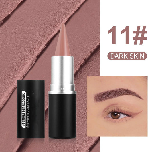 Gel Eyeliner Pencil, Matte Waterproof Smudge Proof Eye Liner Pen, Quick Drying Eye Liner Gel Stick, Cream Eyeliner Pencil, Eye-Liners for Women Girls (Dark Skin)