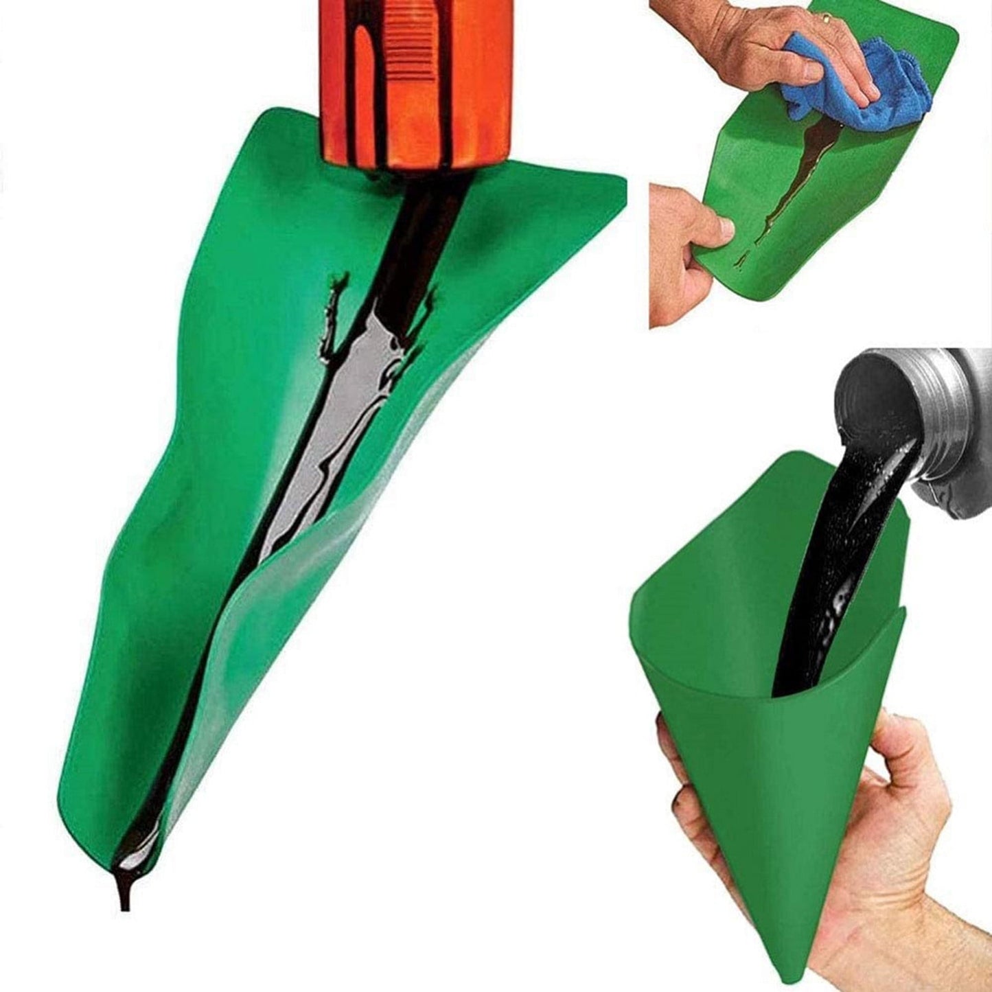 Oil Funnel,Flexible Funnel, Multi-Purpose Flexible Draining Tool,Easy To Clean & Foldable,Bendable Moldable For Draining Oil & Oil Change In Automotive Use.(S)