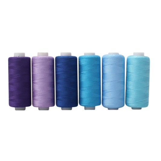 Sewing Thread,Heavy Duty Sewing Thread,Thread for Sewing,Sewing Kit,Sewing Supplies,36 Colors Sewing Industrial Machine and Hand Stitching Cotton Sewing Thread(Blue 6pcs/Set 6in)