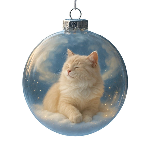 Cat Snow Globe,Glass Ball Christmas Ornaments,Cute Cats Christmas Ornaments Collection,Vivid 3d Animal Decoration,Each With Unique Winter Charm And Story ¨CHoliday Decor And Cats Lovers(F)