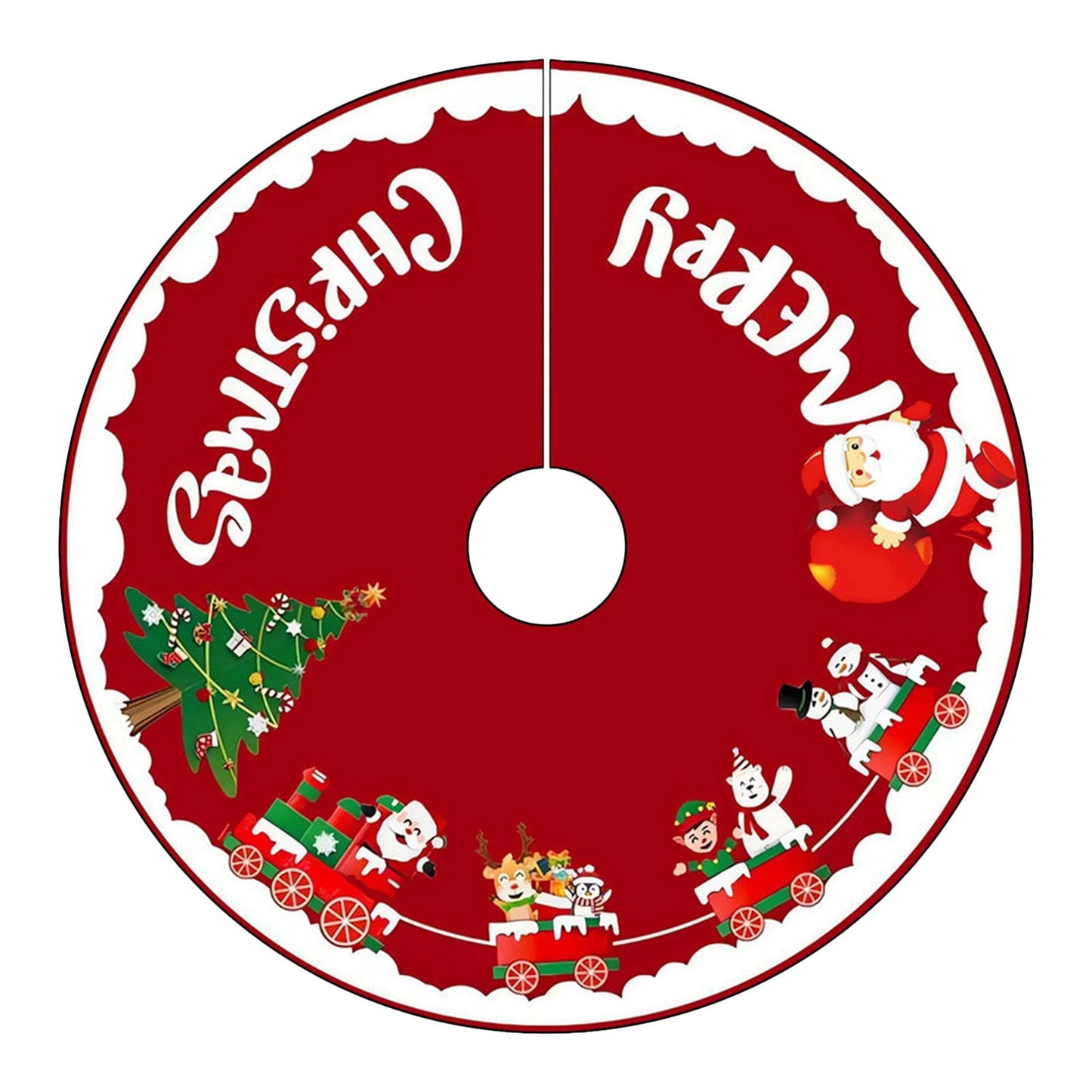 Christmas Tree Skirts,Christmas Decor,Outdoor Christmas Decorations,Christmas Tree Skirt Decorations Santa Claus Snowflake Christmas Tree Skirt Exquisite Tree Bottom Tree Skirt(B 2ft)