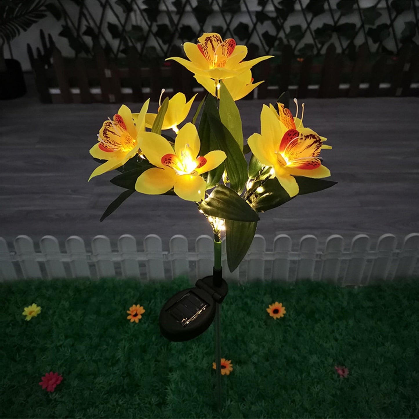 Solar Flowers,Flower Lights,Solar Flower Lights Outdoor, Solar Flowers Garden Decorative Lights Led Landscapes Stake Lights Auto On/Off Bright Up To 8 Hrs(Yellow 30in)