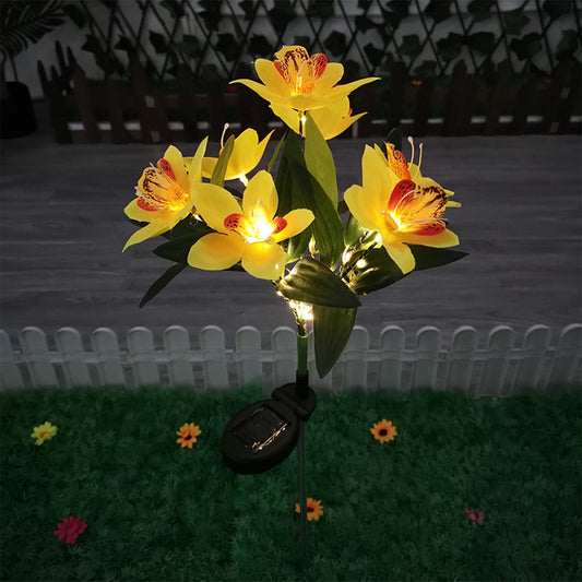 Solar Flowers,Flower Lights,Solar Flower Lights Outdoor, Solar Flowers Garden Decorative Lights Led Landscapes Stake Lights Auto On/Off Bright Up To 8 Hrs(Yellow 30in)