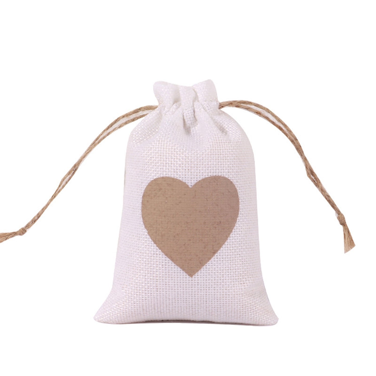 Valentines Day Decorations Floral Centerpieces for Tables Heart Canvas Tied Bag Day Wedding Candy Gift Packaging Bag With Drawstring