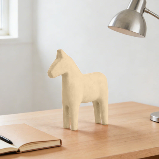 Wooden Horse Statue Wooden Horse Decor Swedish Horse Ornament, Modern Clean Style Desktop Figurine, Home Decoration for Living Room TV Cabinet Tea Table