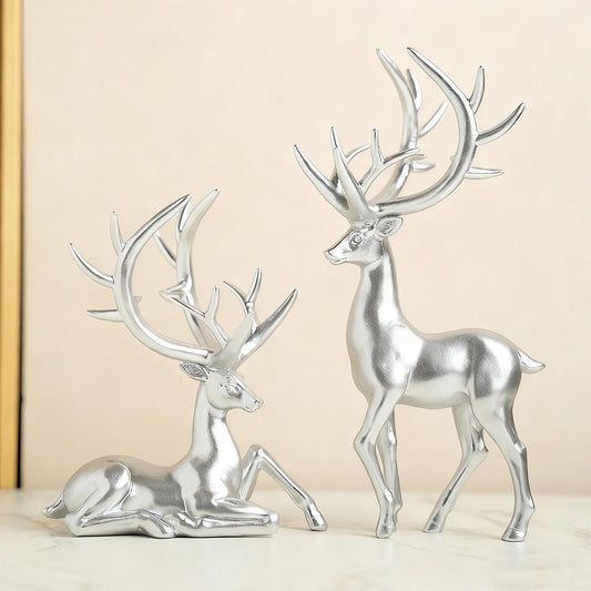Christmas Decorations Indoor,2-piece Christmas Ornament Set Festive Resin Ornaments Suitable For Christmas Desktop Decorations Home Living Room Mantel Decorations