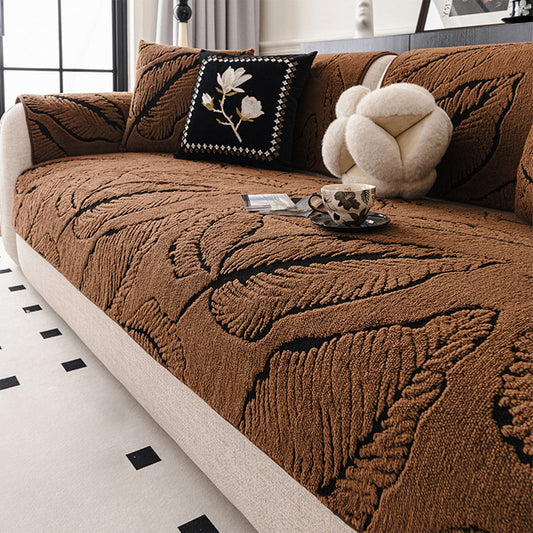 Boho Couch Cover & Sofa Blanket Cover, Winter Vintage High-End Cushion, Thick Polyester Fixed Non-Slip Pad, Adds Warmth to Leather/Fabric Sofas, Easy Care, Decorative, 35 x 27 inch