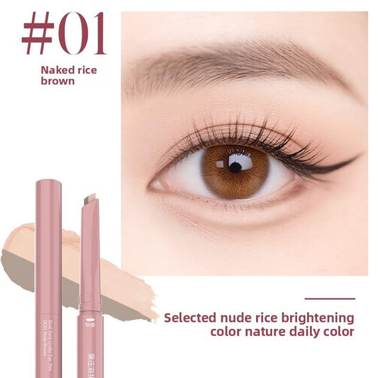 Double Head Eyebrow Pencil, Waterproof Natural 3D Contour and Highlighter, Longwearing for Perfect Brows, Professional, Precision, Defines, Universal Benefit Eyebrow Pencil (#01)