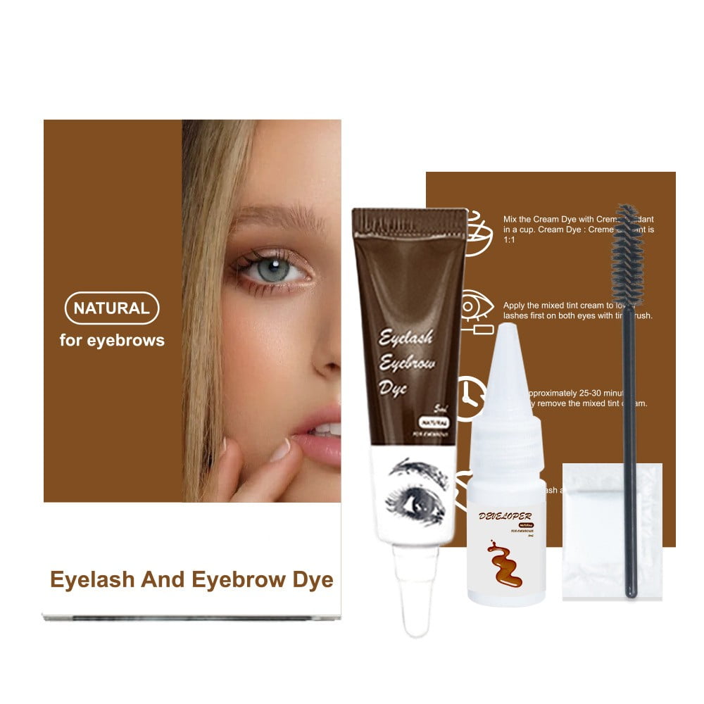 Eyelash & Eyebrow Color Kit, 2-In-1 Professional Lash & Brow Color Kit, Safe Easy Use & Salon at Home, Wild & Natural Effect for Eyebrows Lashes, Instant Lash Brow Coloring Set (Black)