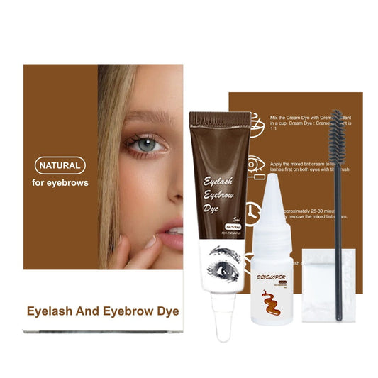 Eyelash & Eyebrow Color Kit, 2-In-1 Professional Lash & Brow Color Kit, Safe Easy Use & Salon at Home, Wild & Natural Effect for Eyebrows Lashes, Instant Lash Brow Coloring Set (Black)