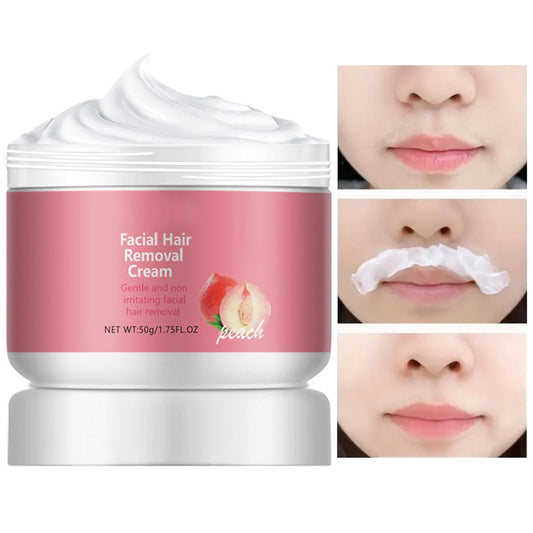 Facial Depilatory Cream, Facial Hair Removal Cream for Women, Depilatory & Post Care Soothing Cream, 4 Min Painless & Flawless Face Hair Remover, Gentle Plant Formula for Sensitive Skin, 1.75 Fl Oz