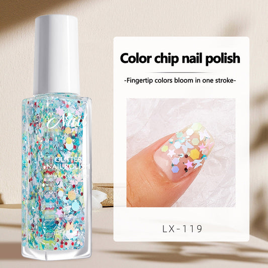 Glitter Gel Nail Polish, Light Glitter Nail Polish, Soak Off UV LED Nail Gel for DIY Nail Art, Iridescent Chunky for Nail Art Manicure at Home, Quick Dry Holographic Gel, 10ml