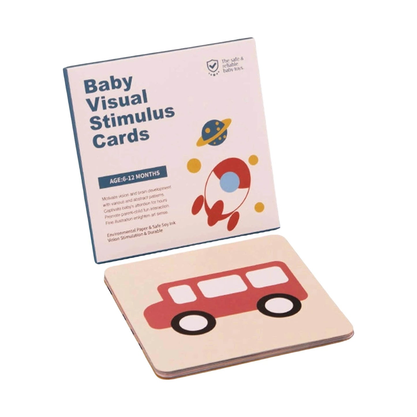High Contrast Baby Flashcards, Flash Cards Baby Visual Stimulation Cards for 0-3-6-12-36 Months, Colorful Visual Sensory Stimulation Learning Activity Card, Educational Gift, 5.5 x 5.5 inch