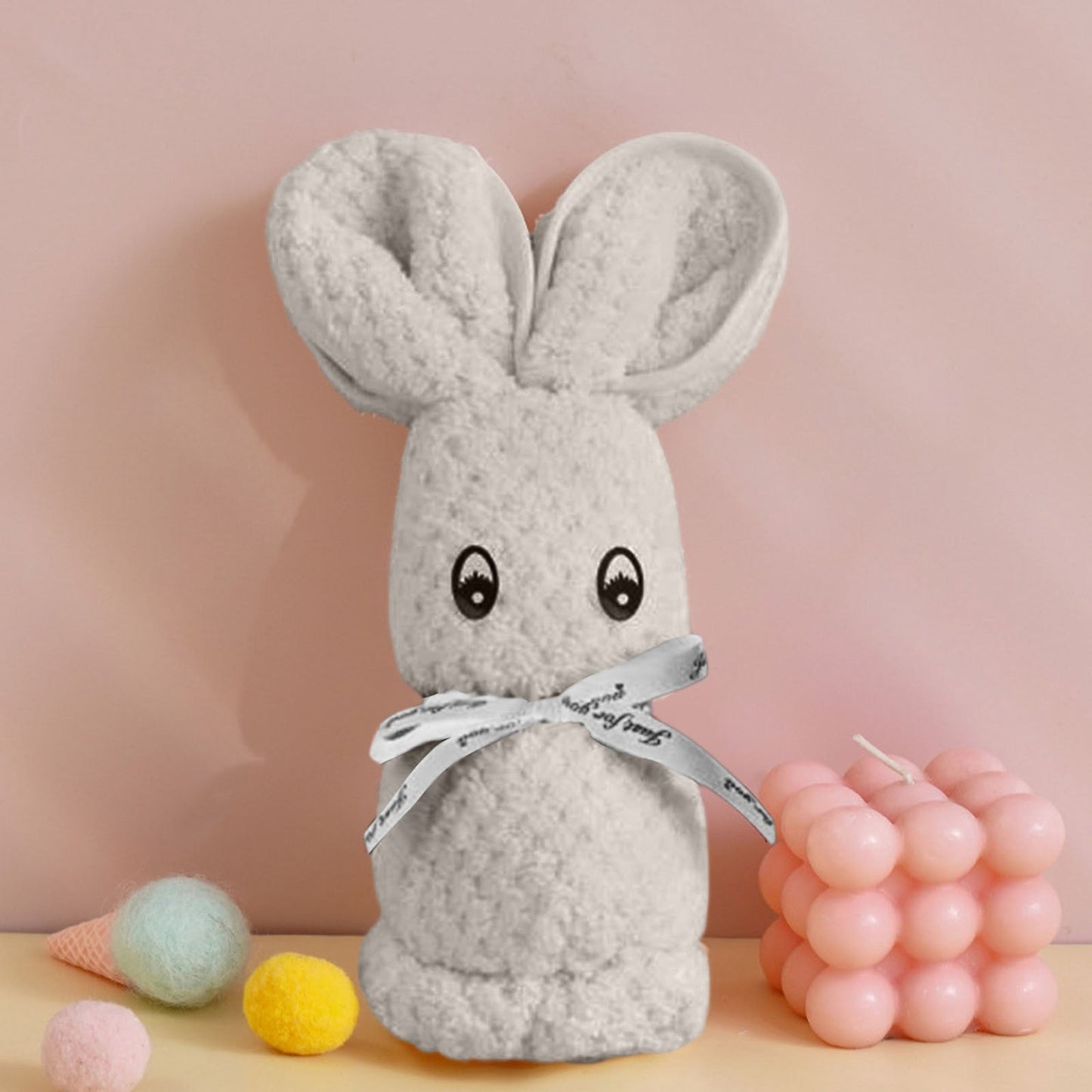Kids Hand Towels & Face Towels Gift Set, Velvet Rabbit Shaped Towel, Soft & Functional, Versatile as Washcloth or Decorative Piece, Great for Birthdays, Showers, Parties, 13.8x29.5in