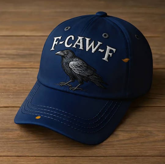 Crow Hat, Small Raven Embroidered Low Profile Soft Cotton Baseball Cap, Statement Embroidered Baseball Cap with Gothic & Nature-Inspired Design, Adjustable Cotton Cap
