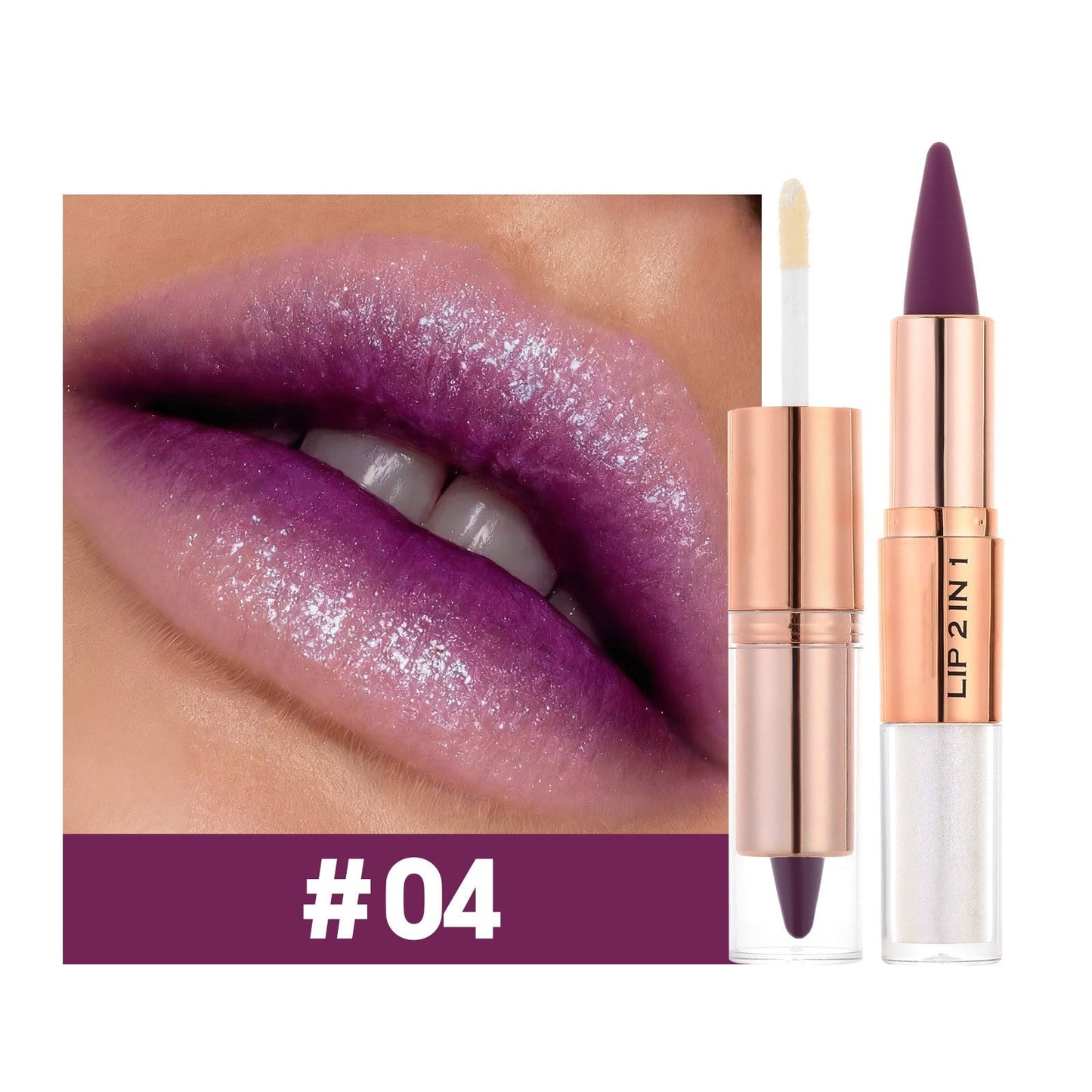 Lip Liner and Gloss Set, 2 in 1 Double Ended Lip Gloss Set, Long Lasting Waterproof Labiales, Velvet Matte Lip Liner, Smooth Buildable Glass Quick Fuller Lip Plumping Set for Women (#01)