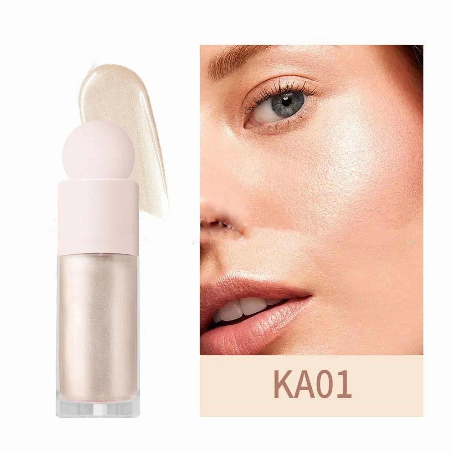 Liquid Highlighter, Highlighters Makeup for Long Lasting Shimmer Natural Glow, Waterproof Smooth Highlight Face Highlighters ,Silky Natural Glow Makeup Sparkly Highlighters for Face (KA01)