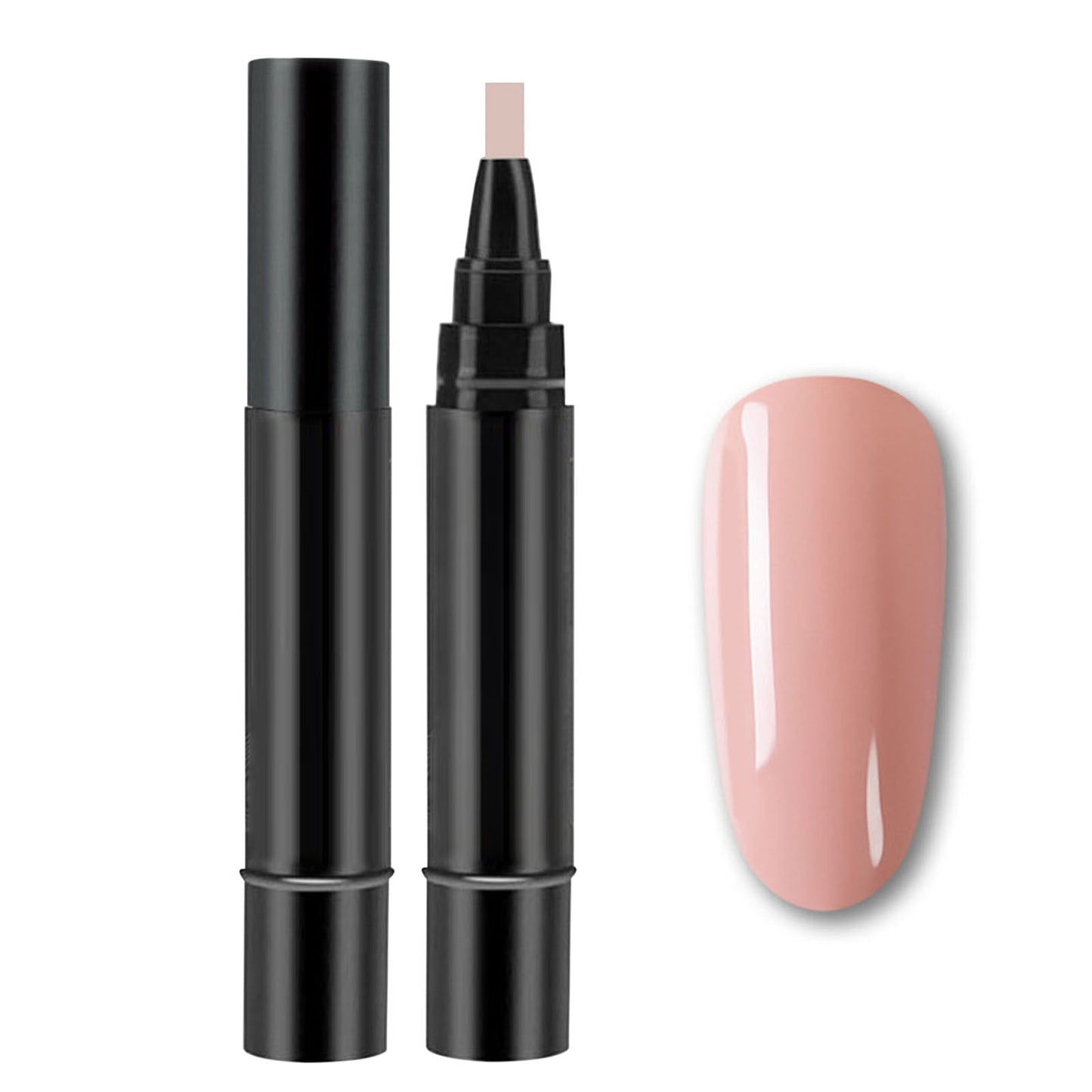 Nail Polish Pen, 3 In 1 Nail Gel Pens, Nude Natural Color Builder Base, Quick Dry Long Lasting Gel Polish, Beginner Friendly Nail Art Pen, Soak Off One Step DIY Gel Nail Polish Pen (#007)