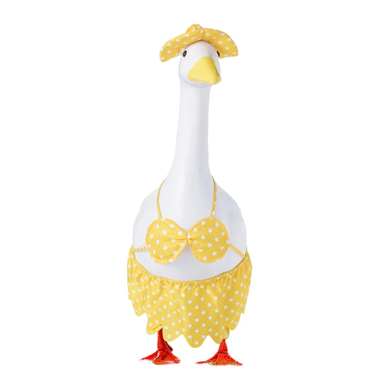 Porch Goose Outfits & Concrete Goose Outfits Hawaiian Skirt Set, 23 Inch Summer Goose Outfit for Garden, Patio & Yard Sod Decor