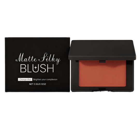 Powder Blush Palette, Matte Powder Blush Palette Face Makeup, Natural Glow Face Blush Contour Palette, Monochrome Cream Blushes Lightweight Long Lasting (Peach Blossom Pink)