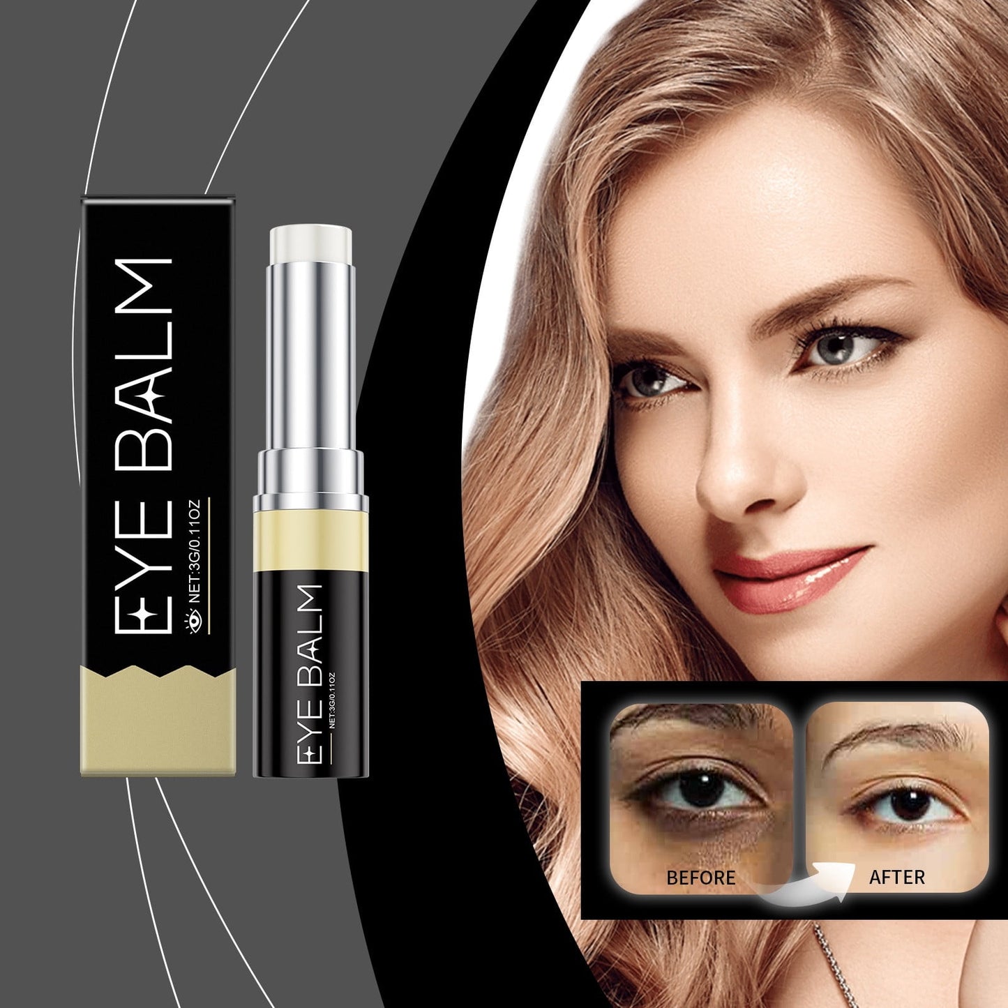 Retinol Eye Balm Stick, Under Eye Cream Anti Aging, Gentle Under Eye Cream for Sensitive Skin, Hydrates & Smooths Fine Lines, Anti Aging Reduces Fine Lines Wrinkles Under Eye Bags, 0.11 oz