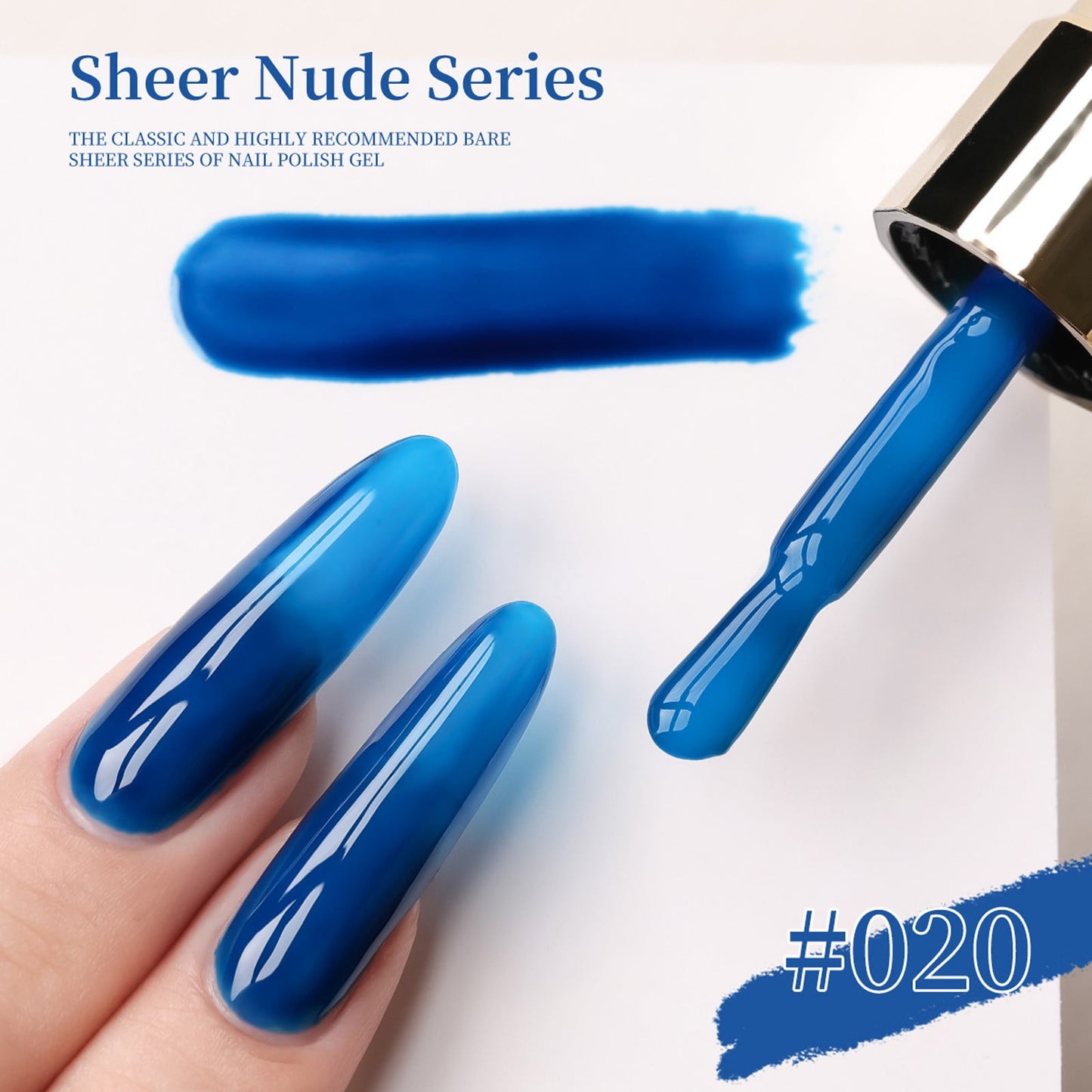 Sheer Nude Gel Nail Polish, Transparent Sheer Colors Soak Off UV Light Cure Gel Polish, Neutral Jelly Gel Polish, Single Bottle Soak off UV LED Cured at Home Salon DIY French Manicure Nails Art