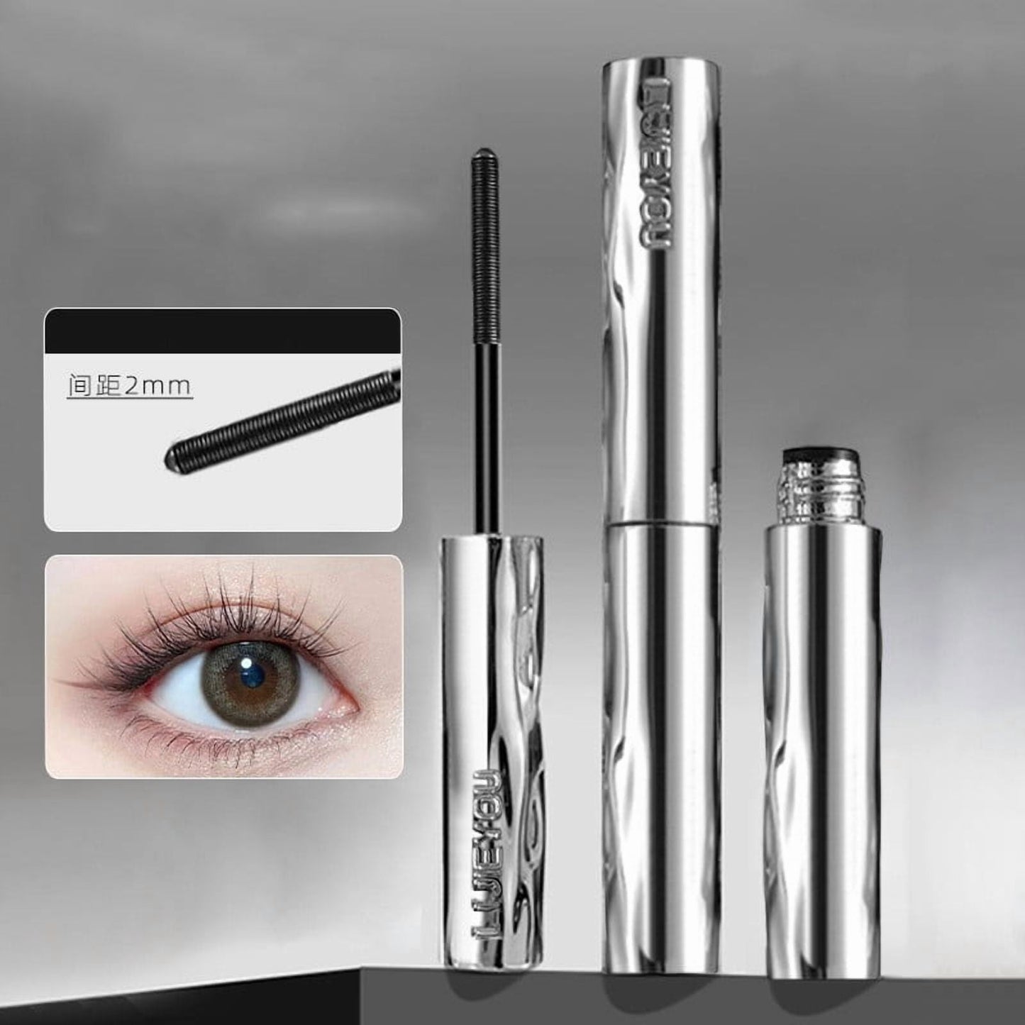 Steel Pipe Eyelash Primer, Iron Wand Mascara, Waterproof Long Curling Mascara, 3D Curling Waterproof Metal Tube Mascara, Long Lasting Non-Clumping Lash Extensions Effect