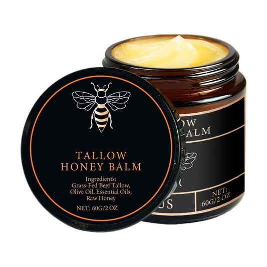 Whipped Tallow Honey Balm, Organic Beef Tallow for Skin, Tallow Face Moisturizer, Soft, Smooth Skin
