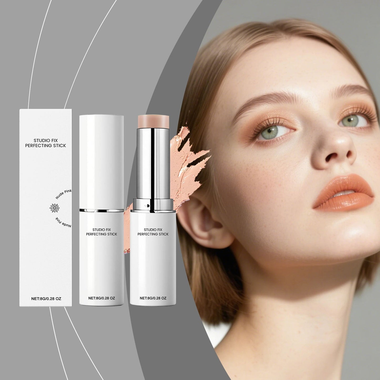 Quick Fix Full Coverage Concealer, Long-Lasting Concealer Foundation Stick, Full Coverage Foundation Stick, Sweat-Proof Concealer for Dark Circles & Contouring, 8g Hydrating Makeup Stick (Ivory)