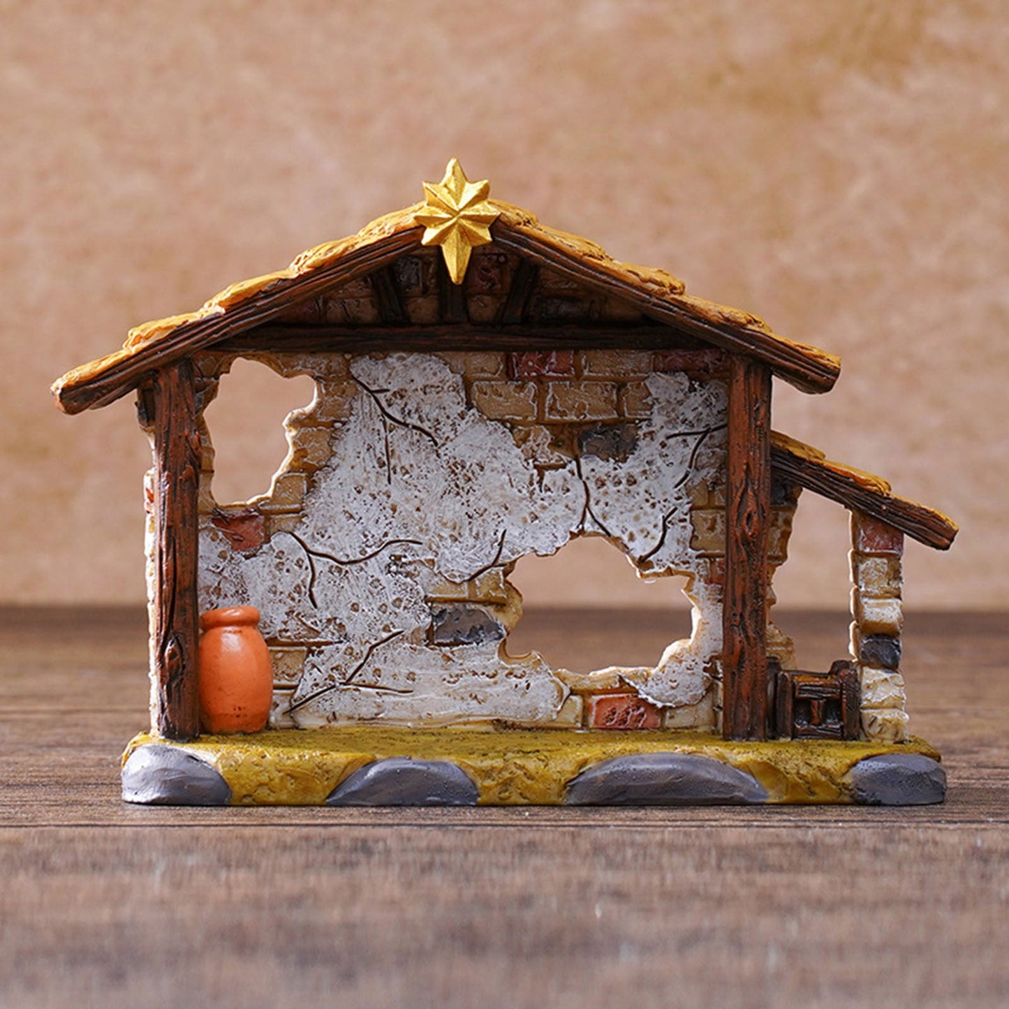 Christmas Nativity Set,Nativity Sets & Figures,4.7¡Á3.3Inch,Manger Resin Crafts,Christmas Nativity Figurine Set Jesus Manger Scene,Stables Sculpture Manger Figurine For Indoor Tabletop