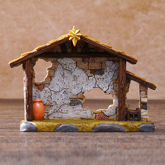 Christmas Nativity Set,Nativity Sets & Figures,4.7¡Á3.3Inch,Manger Resin Crafts,Christmas Nativity Figurine Set Jesus Manger Scene,Stables Sculpture Manger Figurine For Indoor Tabletop
