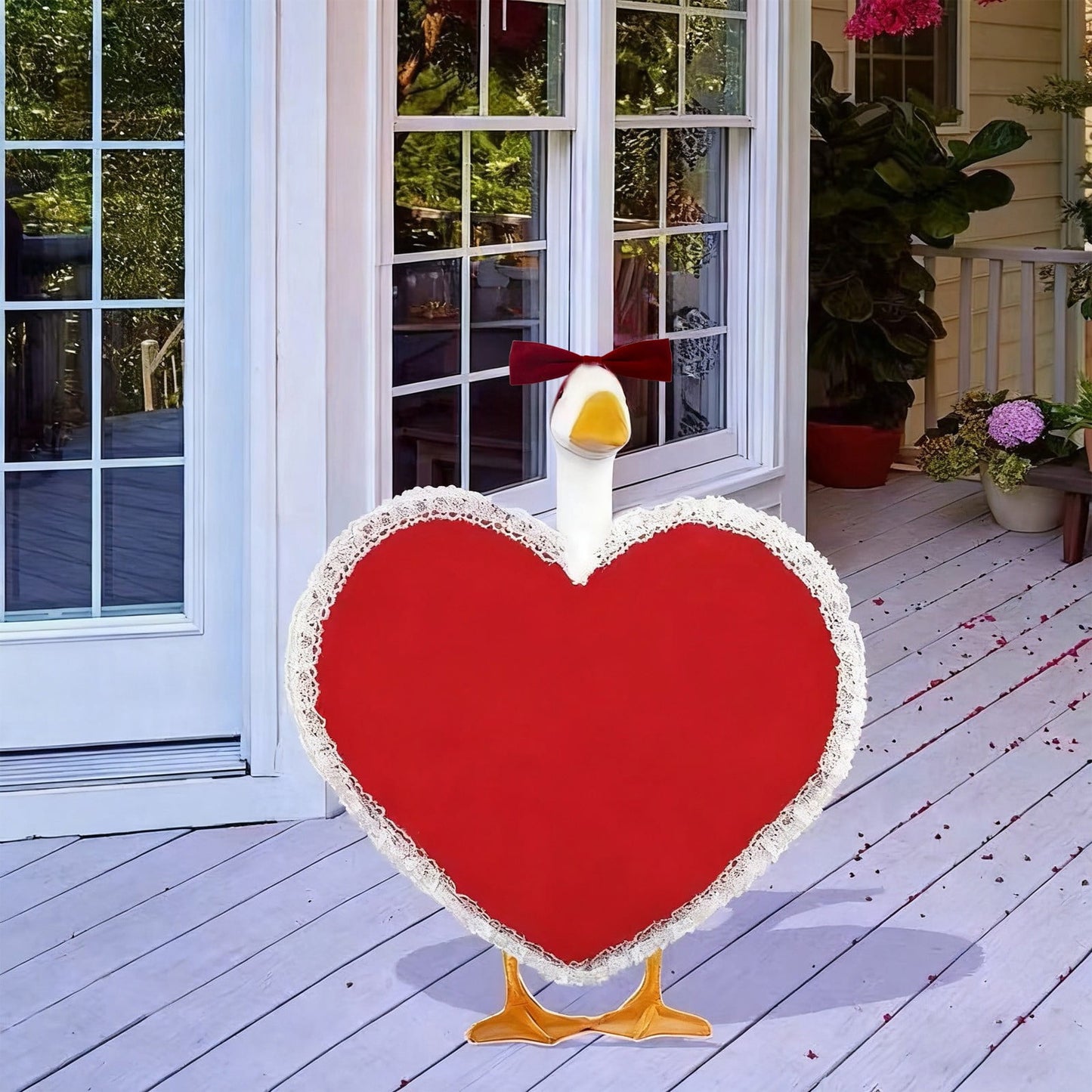 Porch Goose Winter Outfit Valentine's Day Lawns Gooses Costume Porch Gooses Costume Suitable For Gooses Patio Yard Lawns Decoration