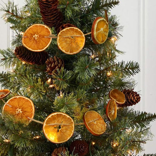 Dried Orange Slice Fall Christmas Garland,Christmas Decorations,Christmas Tree Decoration Rattan Orange Slices Long Rattan Christmas Tree Pendant Fireplace Home Decoration(1pc 10ft)